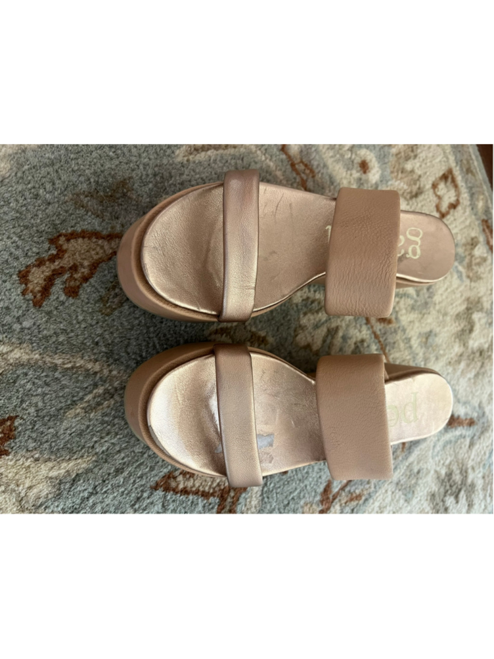 Pedro Garcia Gold Platform Sandals 8/8.5 New Luxury $595